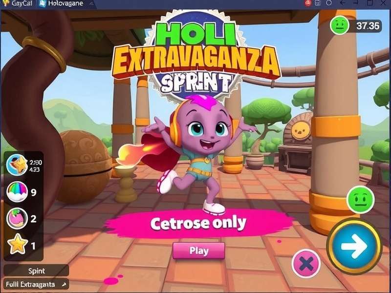 Colorful Holi festival gameplay in Holi Extravaganza Sprint Holi Extravaganza Sprint Gameplay